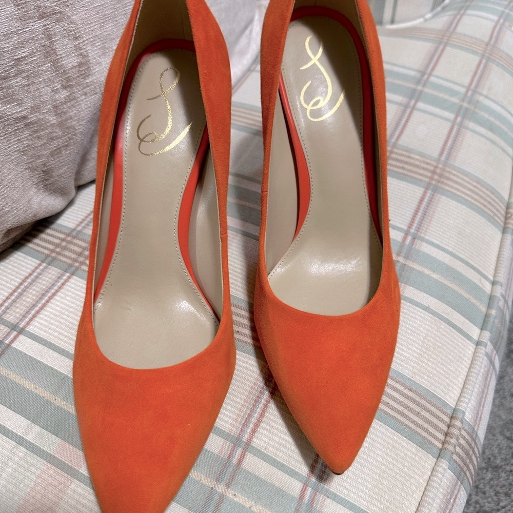 Orange Suede Women's Heels